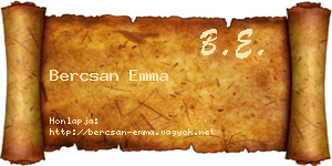 Bercsan Emma névjegykártya